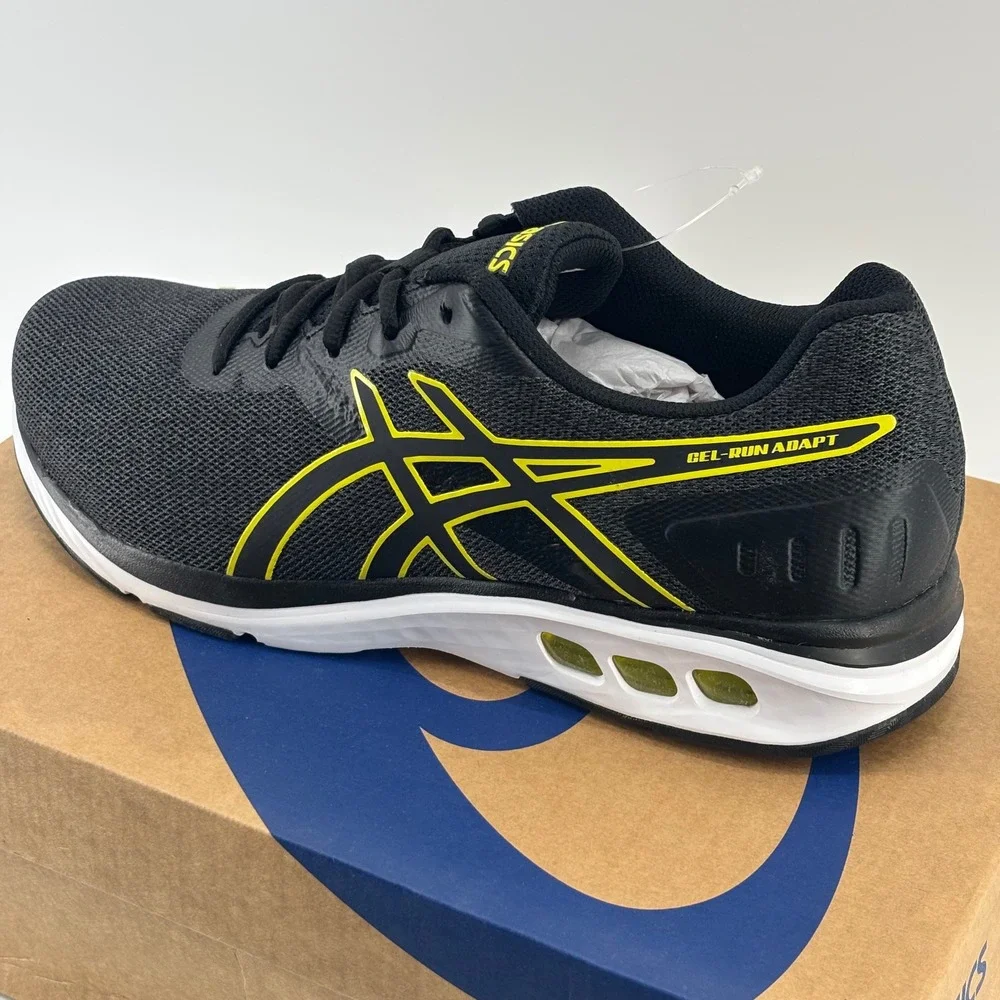 ASICS Gel-Run Adapt Men 9.5 Black Bright Yellow 1011B786-002 Running Sneakers
